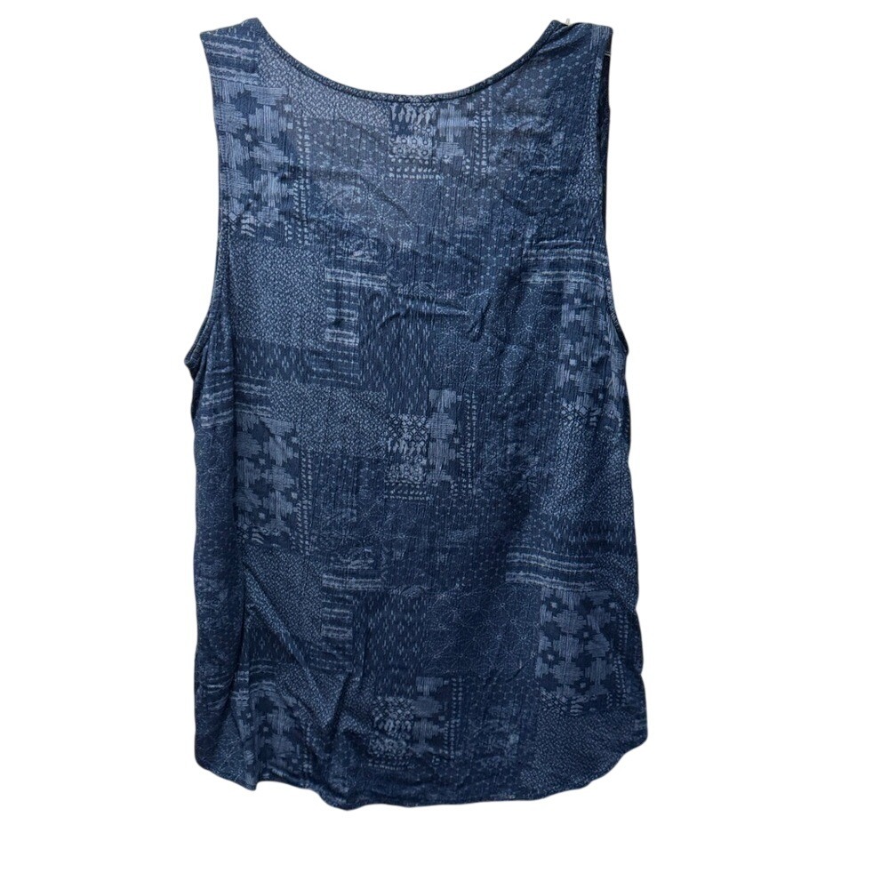 Eddie Bauer Women's Blue Patchwork Print Sleeveless Tank‎ Top Size Large - Picture 3 of 3